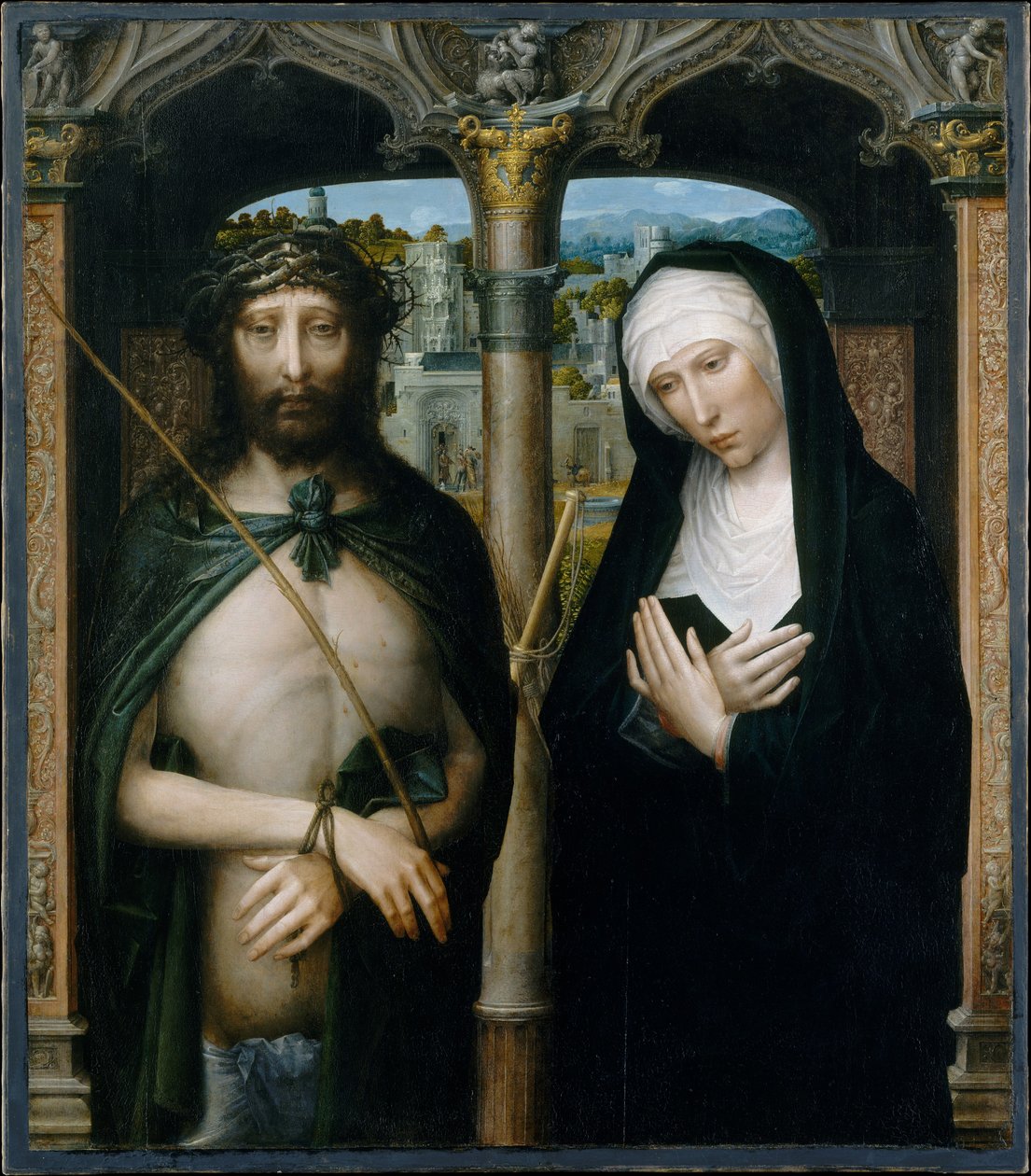Cristo incoronato di spine (Ecce Homo) e la Vergine Addolorata da Adriaen Isenbrandt or Isenbrant