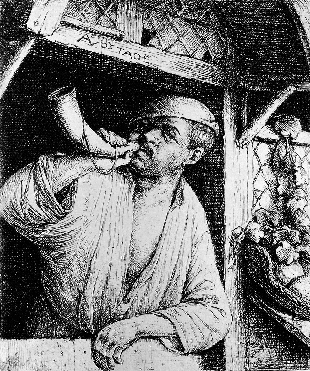 Un fornaio che suona il suo corno da Adriaen Jansz. van Ostade