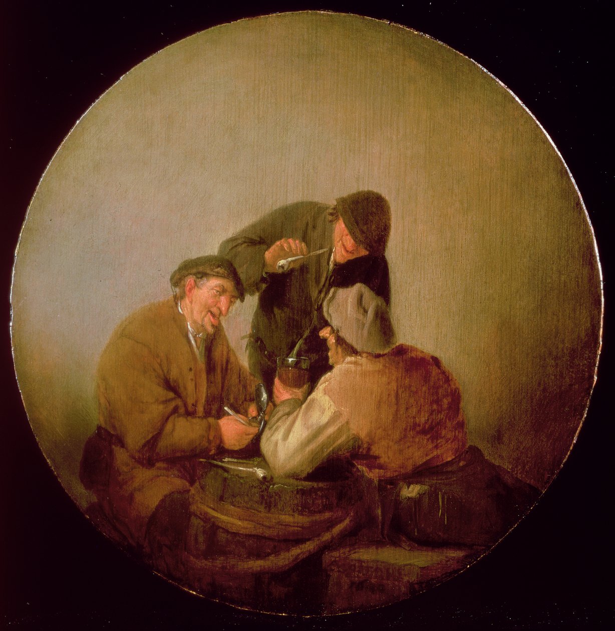 Tre contadini che bevono e fumano in un interno da Adriaen Jansz. van Ostade