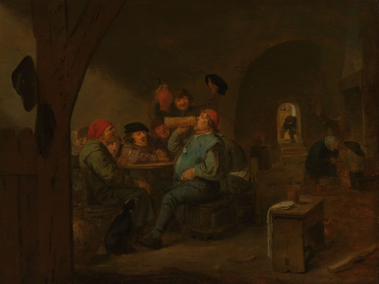 Bevuta in una taverna da Adriaen Brouwer (manner of)