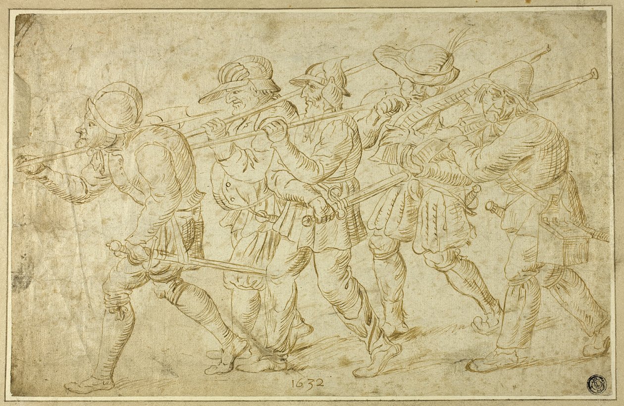 Soldati di fanteria da Adriaen Brouwer