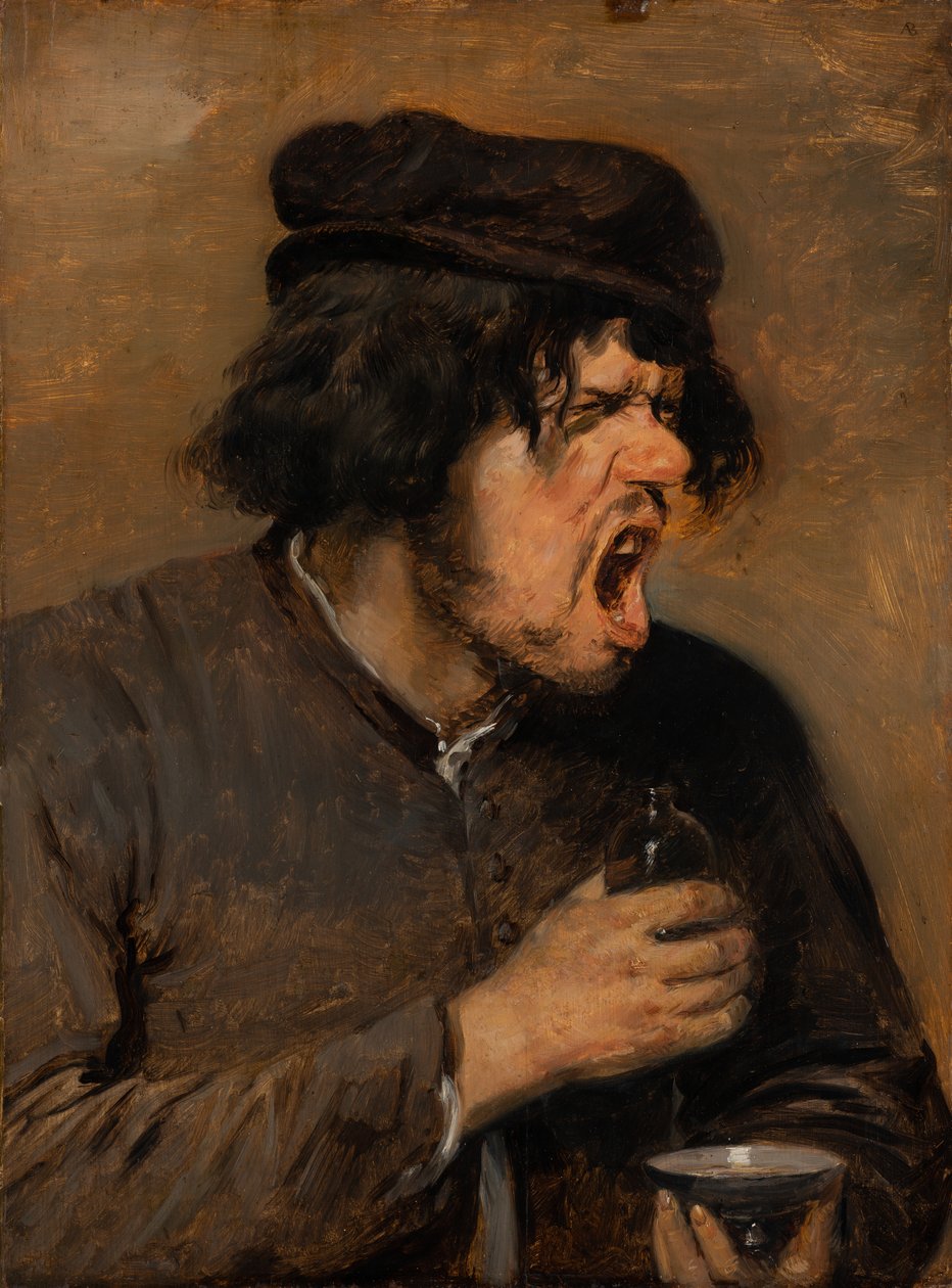 La Pozione Amara, c.1636-38 da Adriaen Brouwer