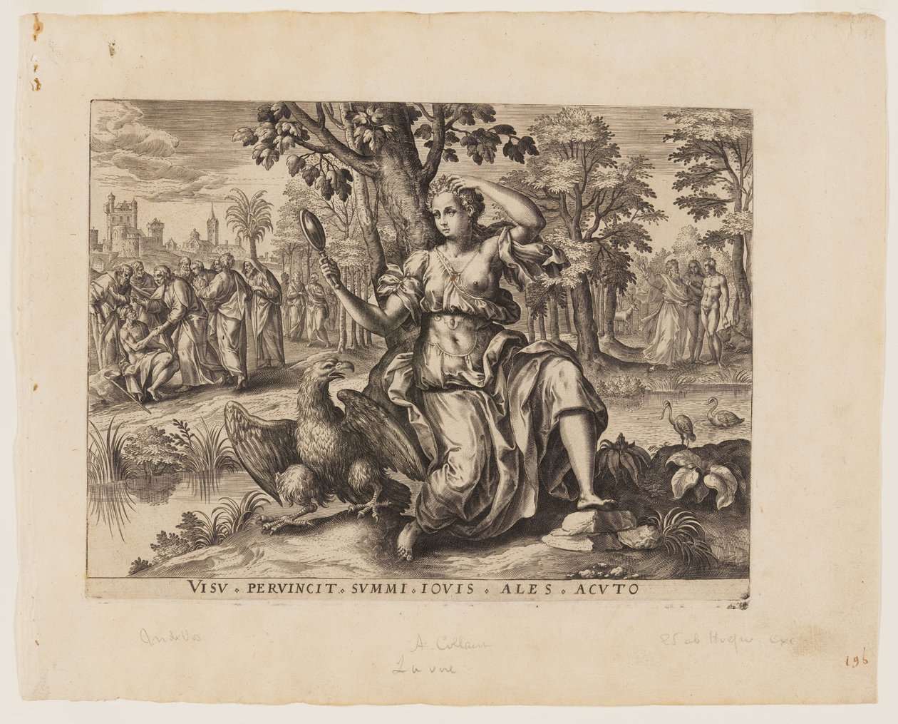 La vista, da I cinque sensi da Adriaen Collaert