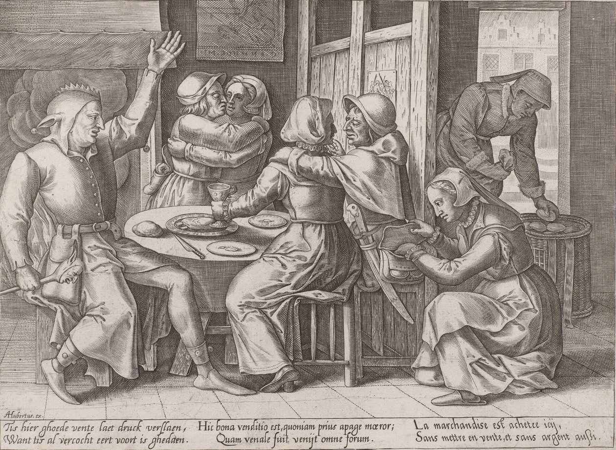 Compagnia che beve con un giullare da Adriaen Huybrechts (I)
