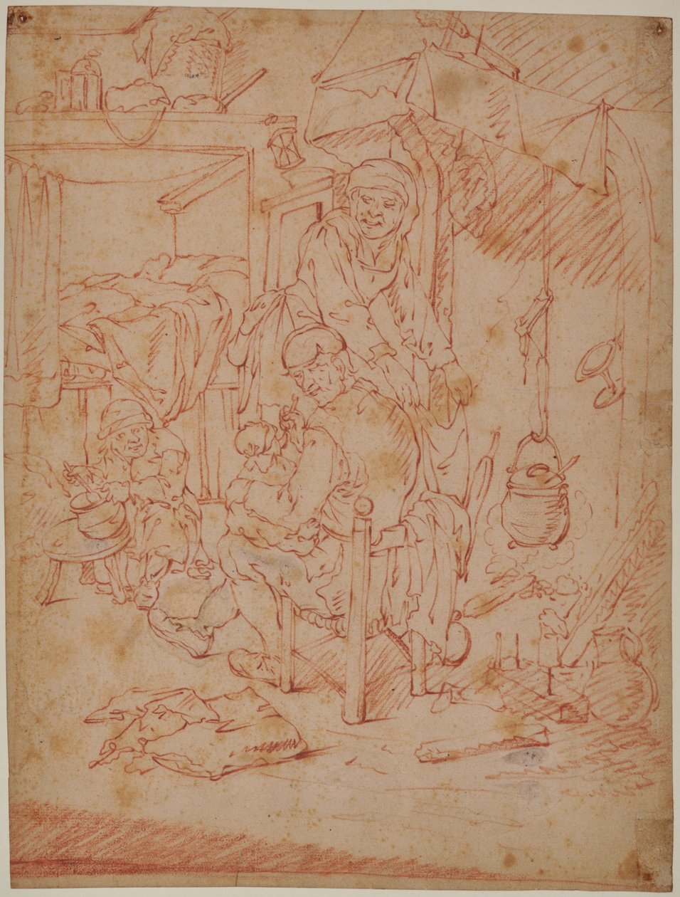 Interno olandese da Adriaen Jansz. van (attr. to) Ostade