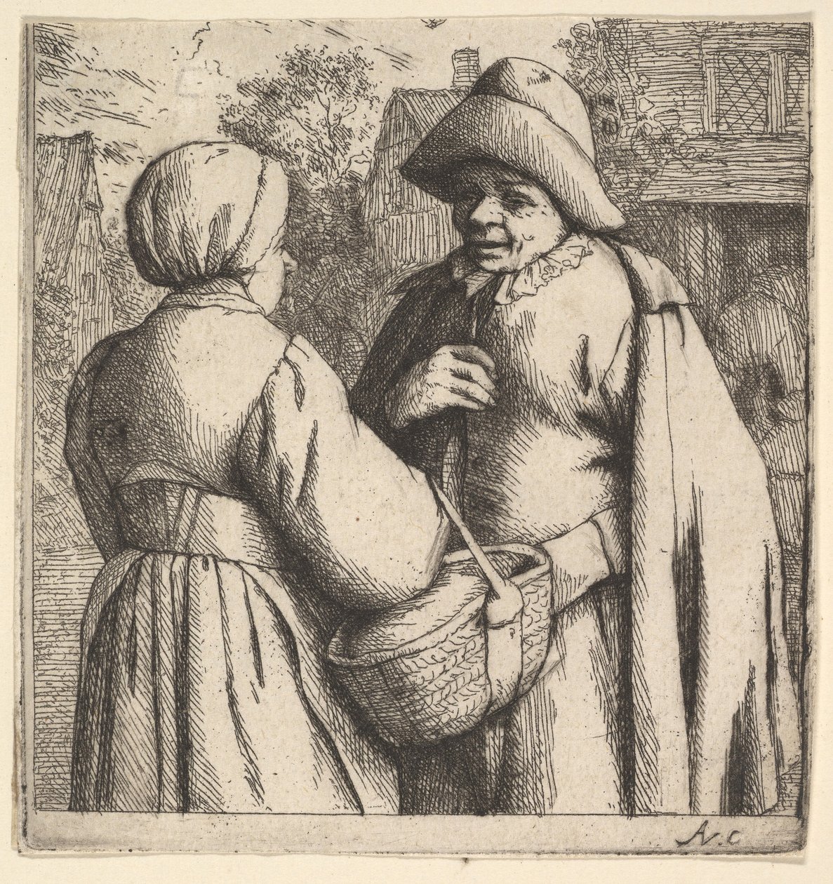 Conversazione in strada da Adriaen Jansz. van Ostade