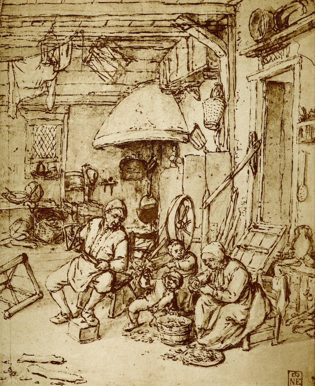 Famiglia di contadini olandesi da Adriaen Jansz. van Ostade