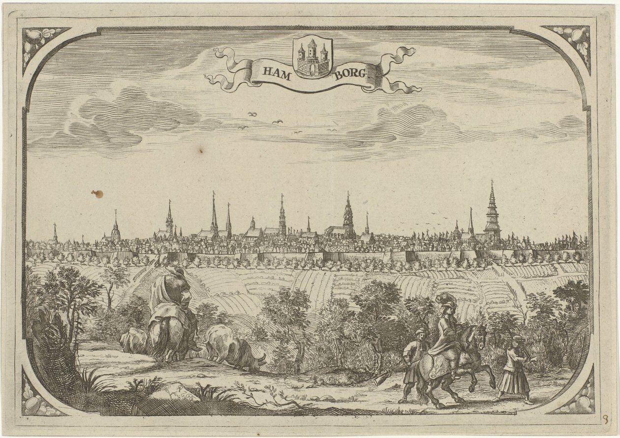 Veduta della città di Amburgo da Adriaen Oudendijck