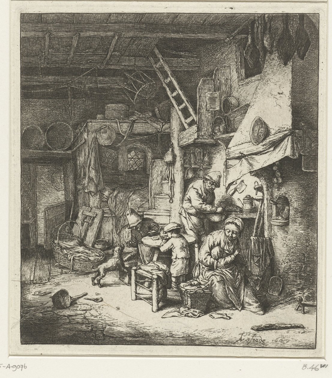 Famiglia di contadini in interno da Adriaen van Ostade