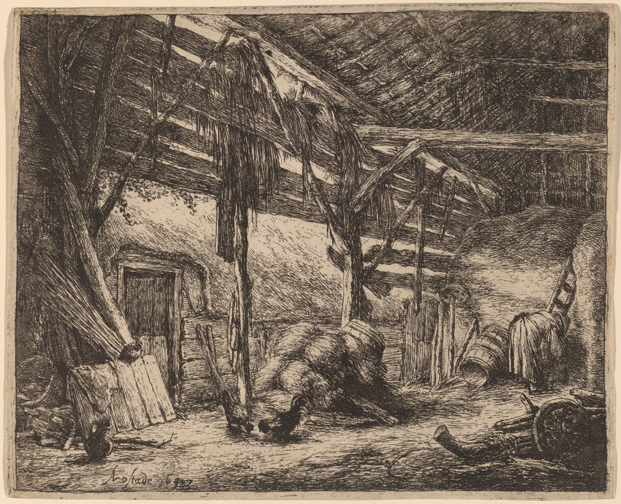 Interno di un Granaio da Adriaen van Ostade