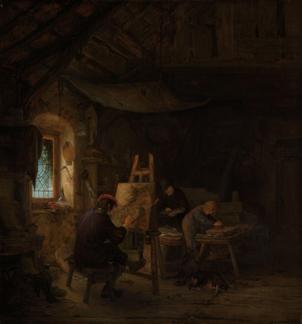 Lo studio del pittore da Adriaen van Ostade