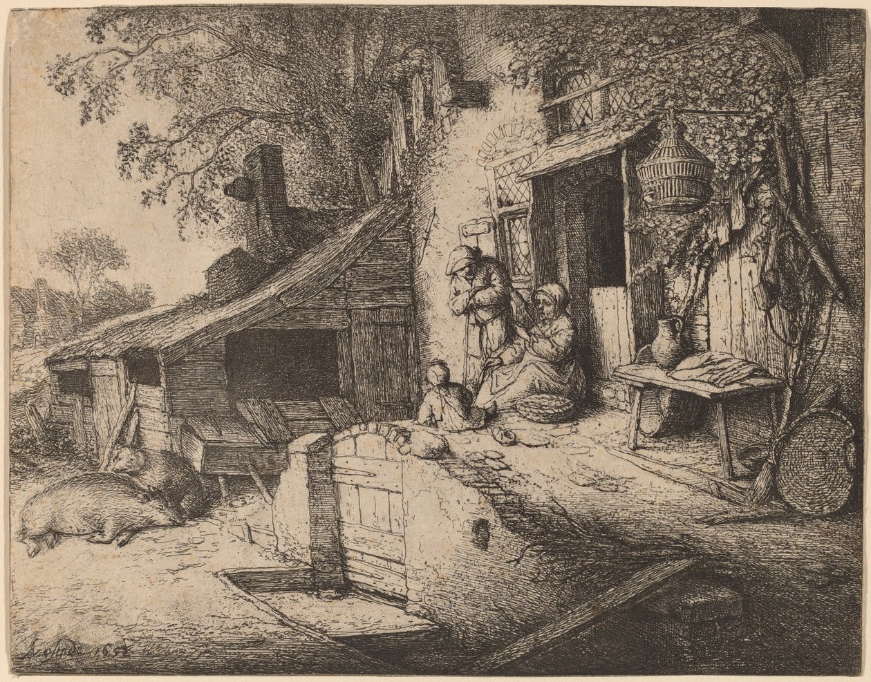 La filatrice da Adriaen van Ostade