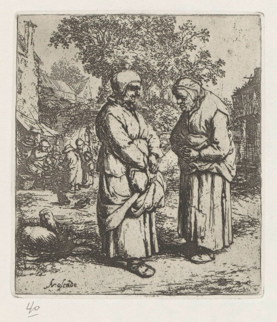 Due donne anziane in conversazione da Adriaen van Ostade
