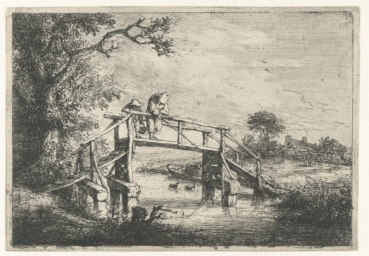 Due pescatori su un ponte da Adriaen van Ostade
