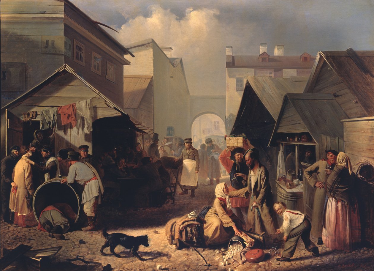Bancarella di rinfreschi a San Pietroburgo, 1858 da Adrian Markovich Volkov