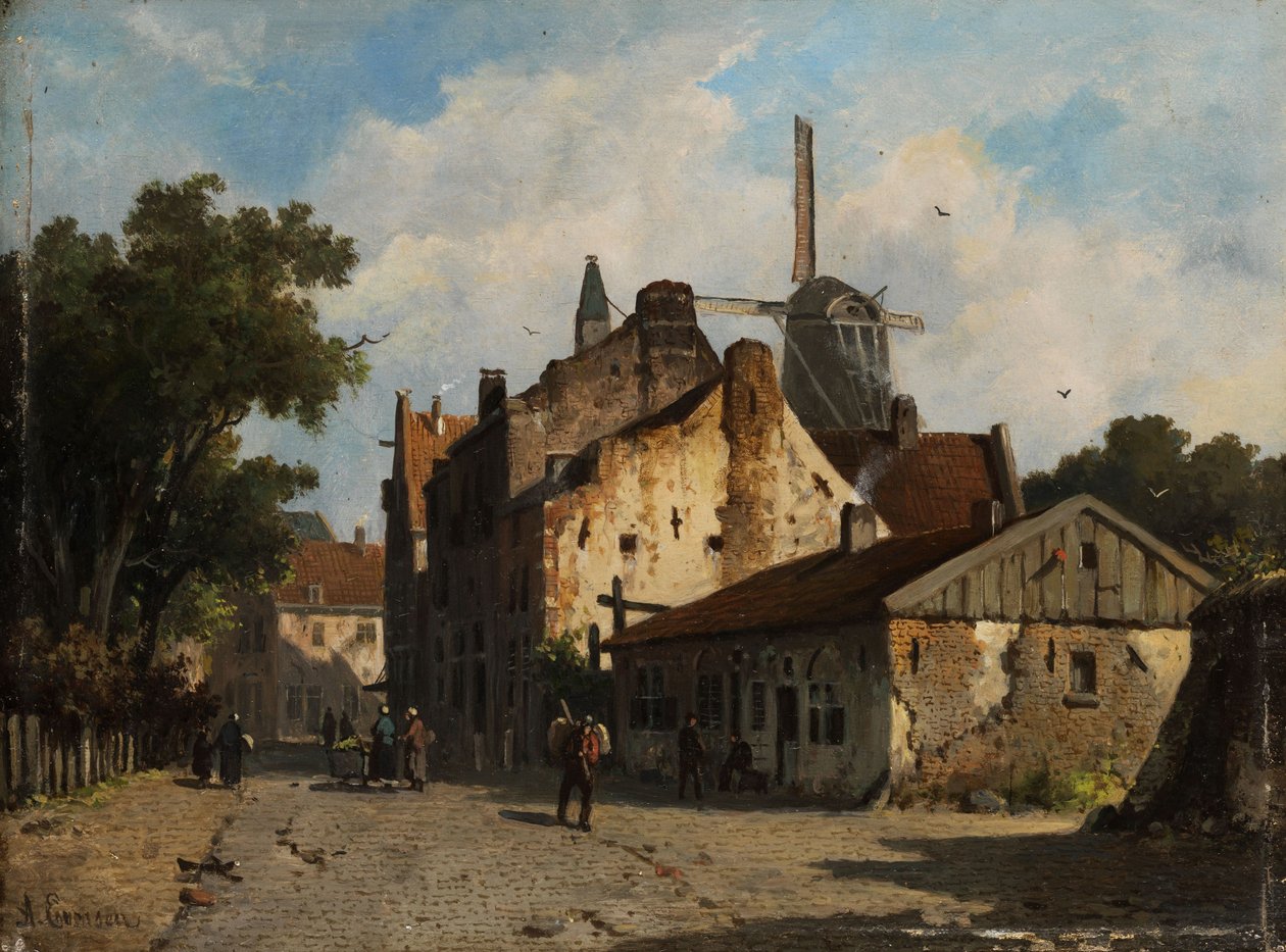 Vista di una strada suburbana olandese da Adrianus Eversen