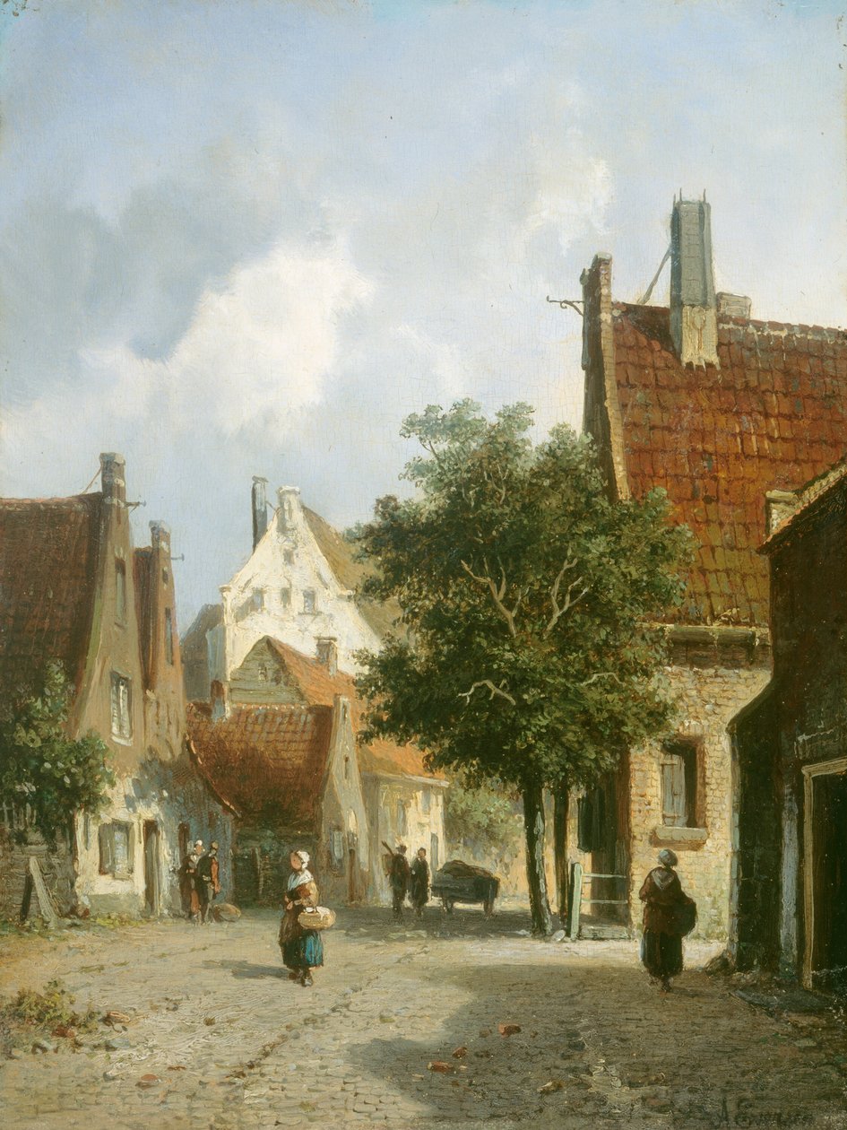 Scena di strada ad Amsterdam, XIX secolo da Adrianus Eversen
