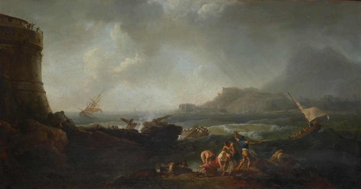 Un naufragio in mare tempestoso da Adrien Manglard