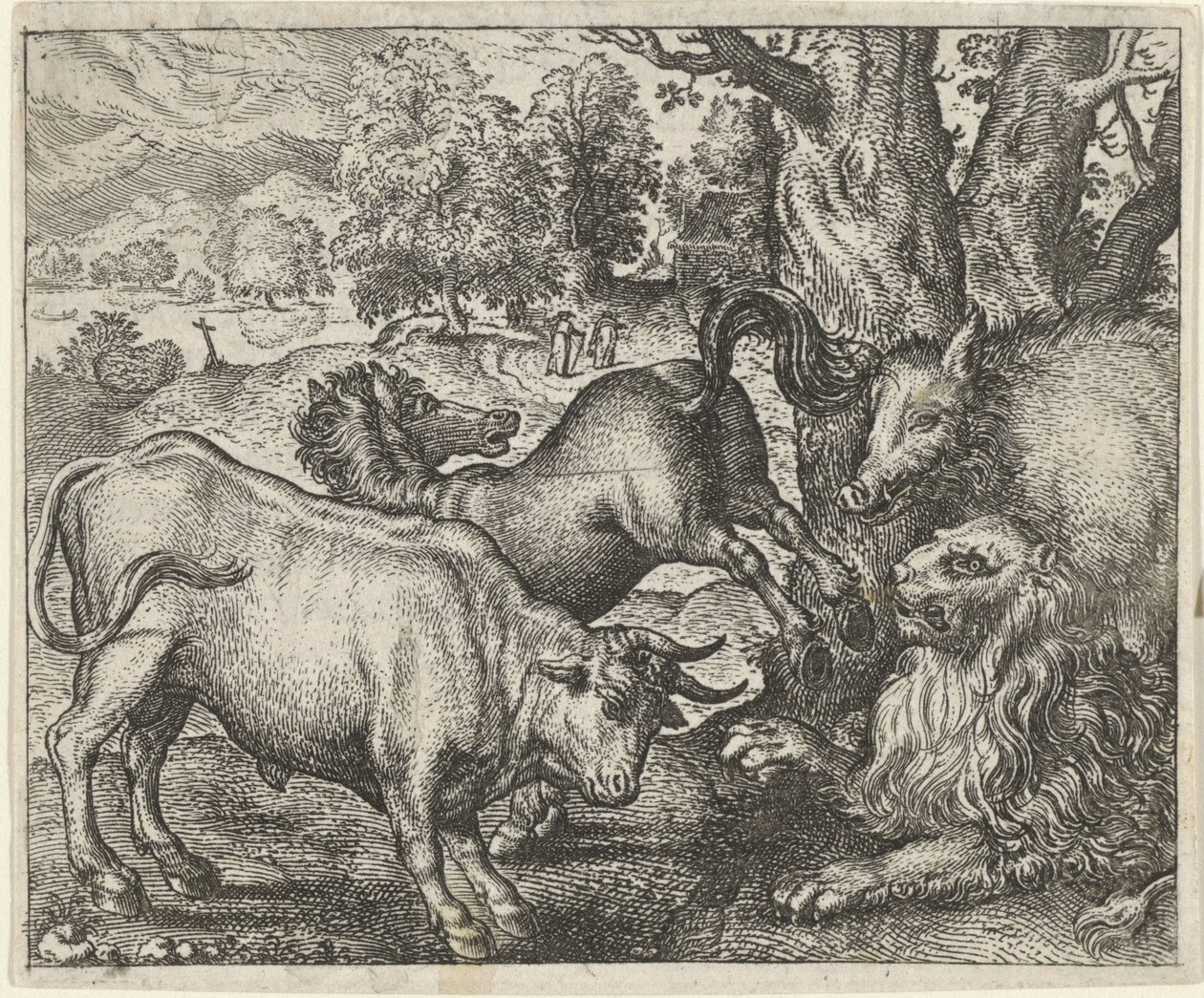Favola del vecchio leone da Egidius  Sadeler (II)
