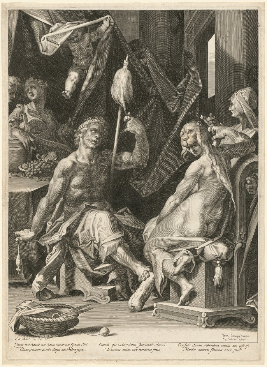 Ercole e Onfale da Aegidius Sadeler II, after Bartholomaeus Spranger