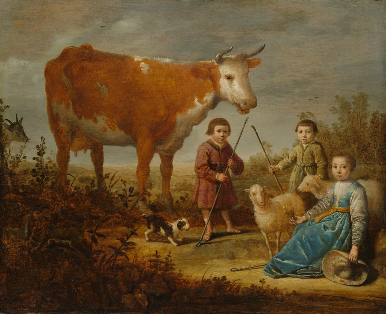 Bambini e una mucca, 1635-39 da Aelbert Cuyp