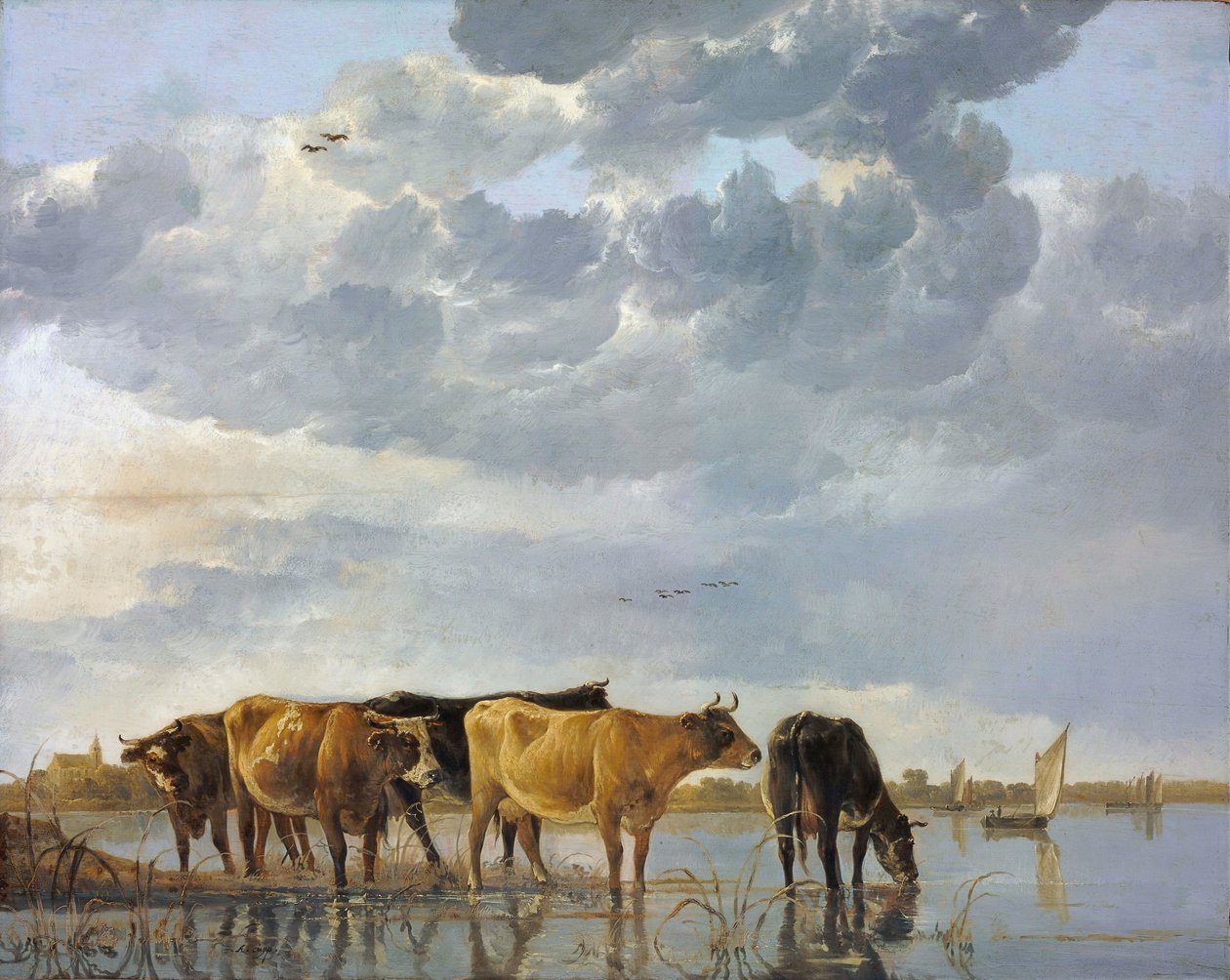 Bestiame in acqua da Aelbert Cuyp