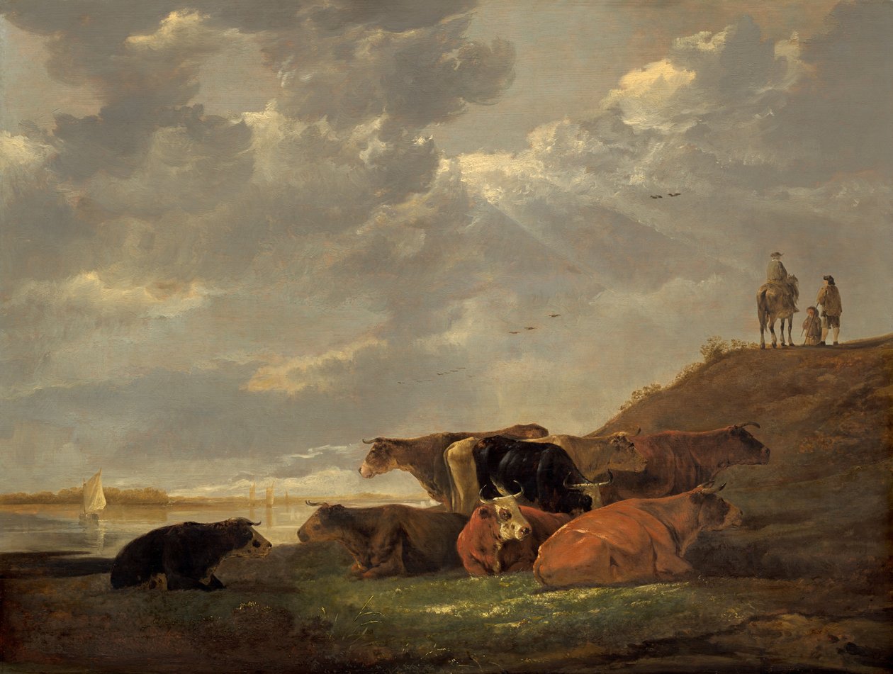 Paesaggio fluviale con mucche da Aelbert Cuyp