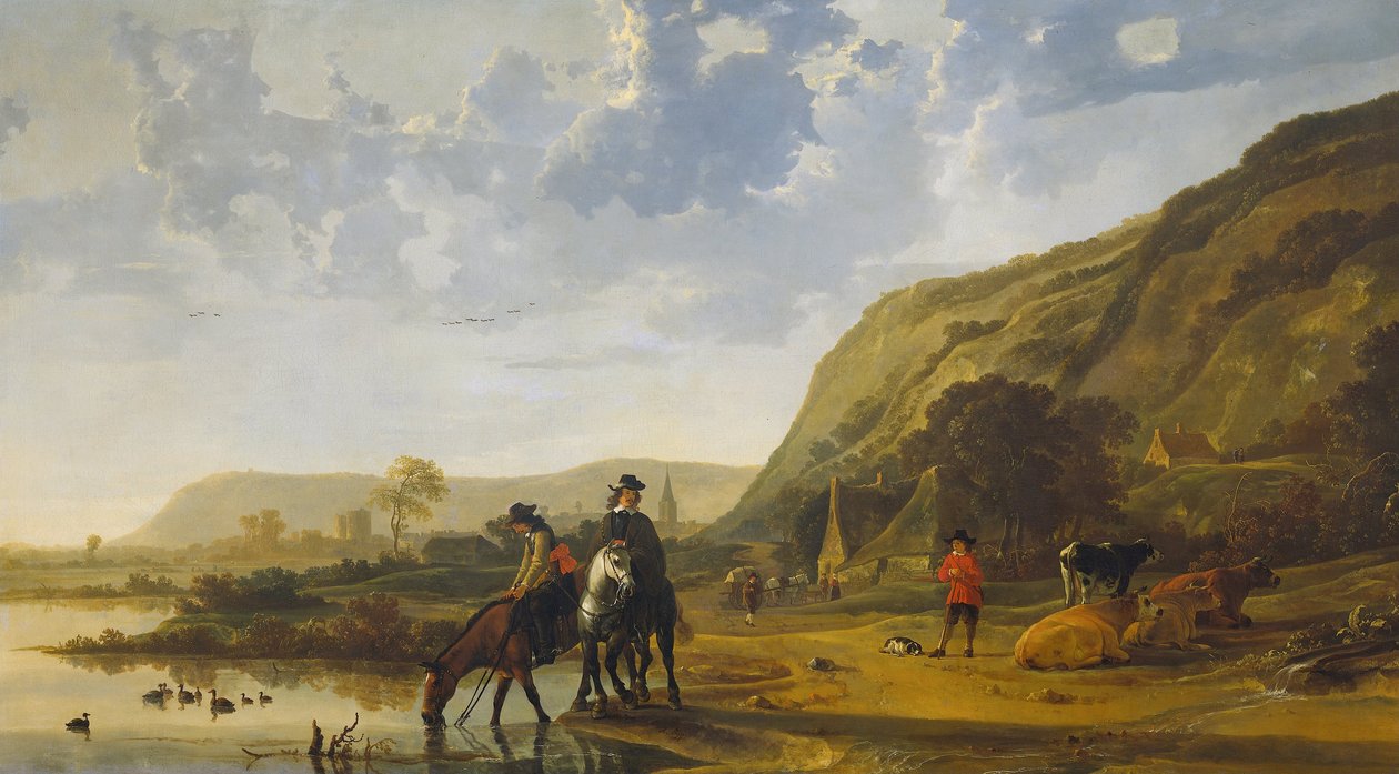 Paesaggio fluviale con cavalieri da Aelbert Cuyp