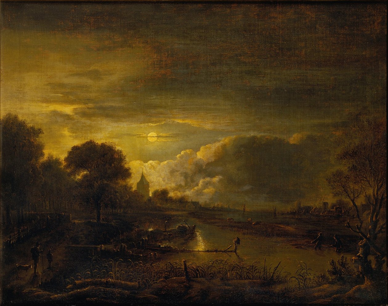Scena fluviale al chiaro di luna da Aert van der Neer