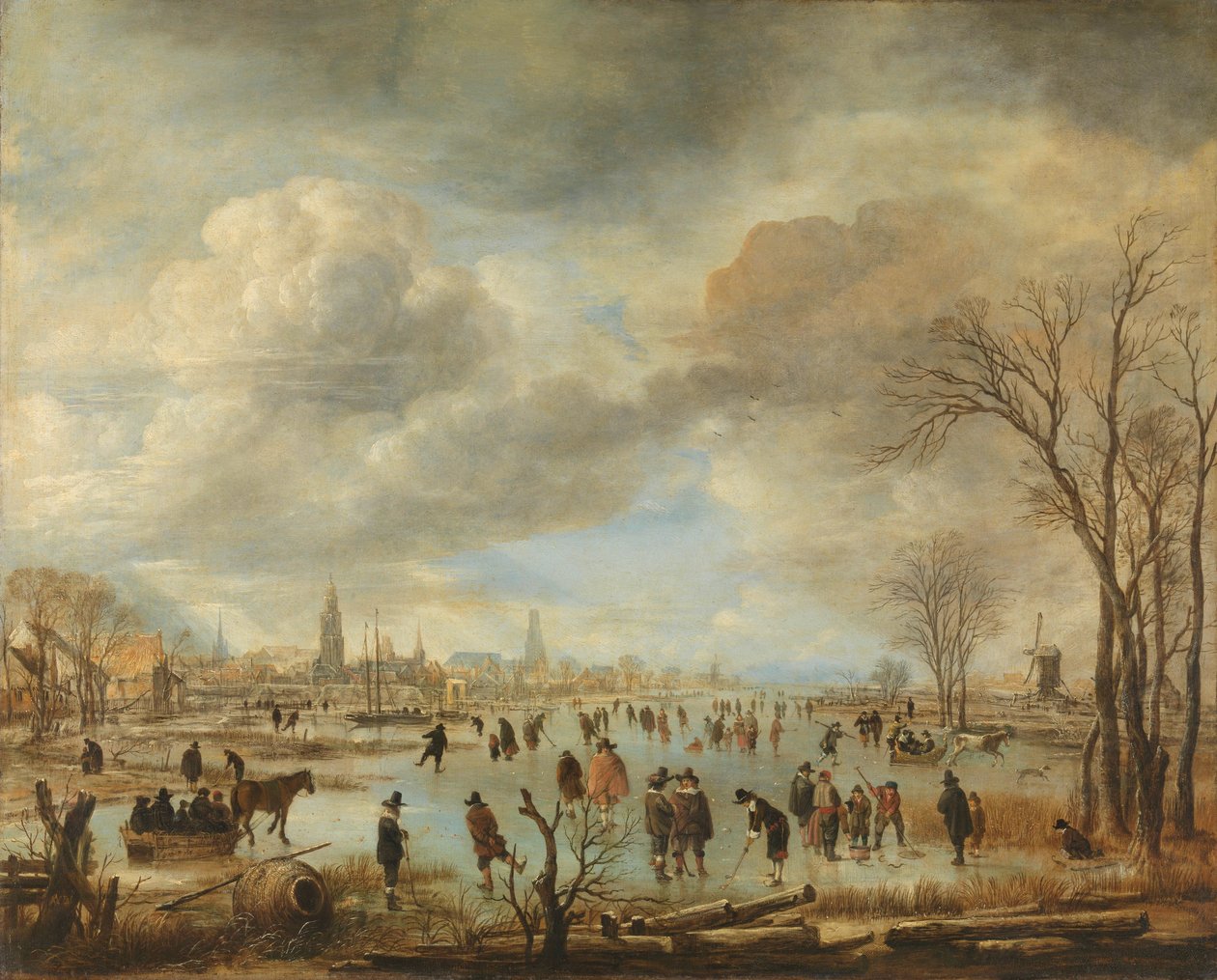Veduta del fiume in inverno, c.1655-60 da Aert van der Neer