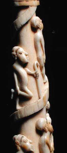 Zanne scolpite, Congo (avorio) (dettaglio) da African