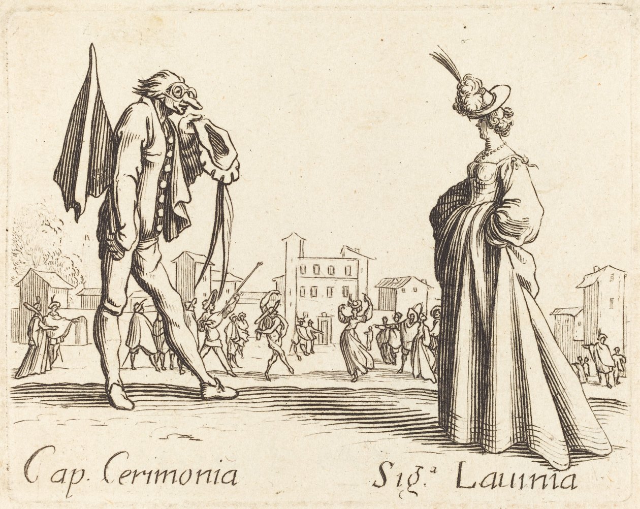 Cap. Cerimonia e Sig.ra Lavinia da After Jacques Callot