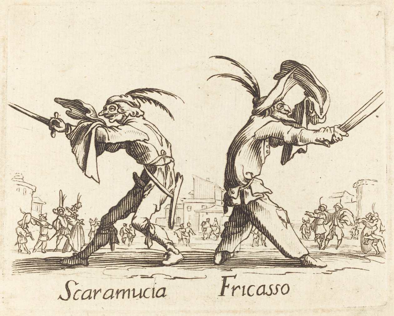 Scaramuccia e Fricasso da After Jacques Callot