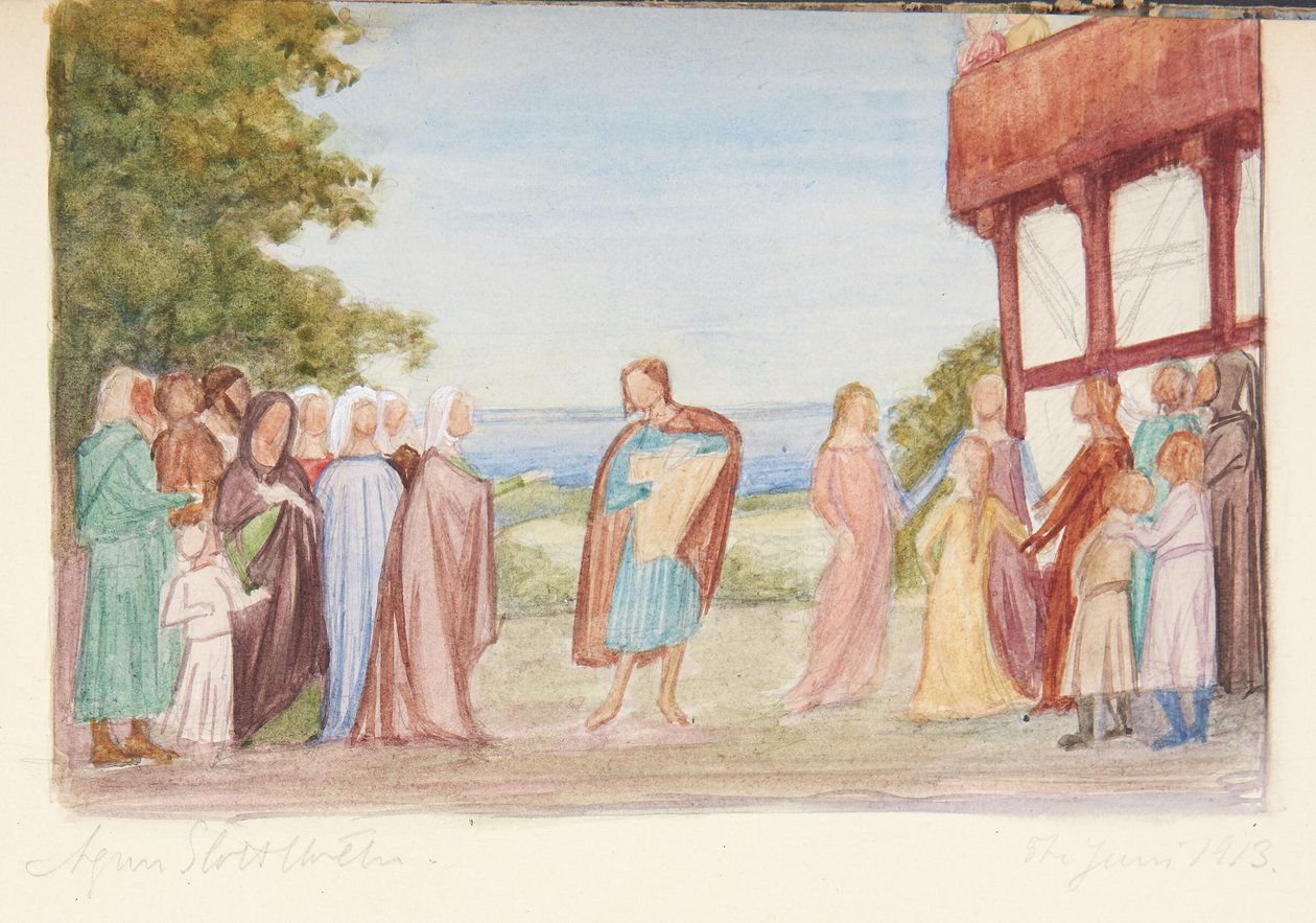Bozza per composizione figurativa da Agnes Slott Møller