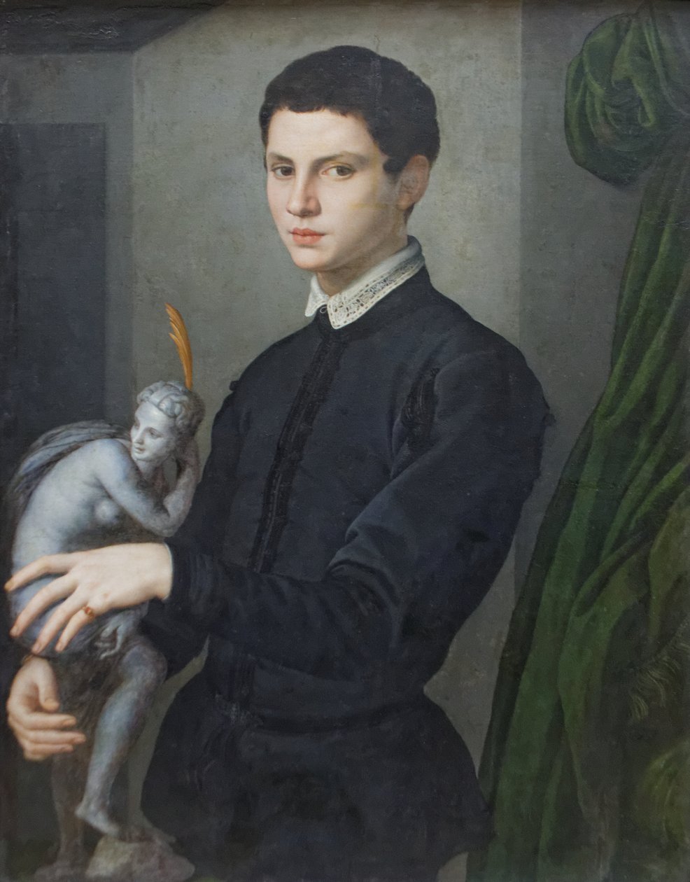 Ritratto di un uomo con una statuetta da Agnolo Bronzino