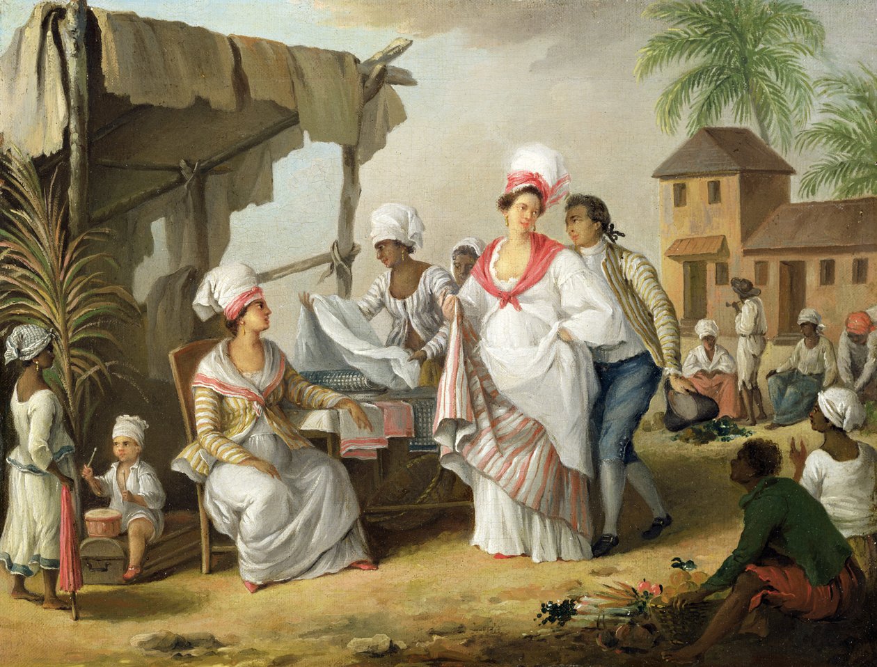 Mercato del lino, Roseau, Dominica, c.1780 da Agostino Brunias