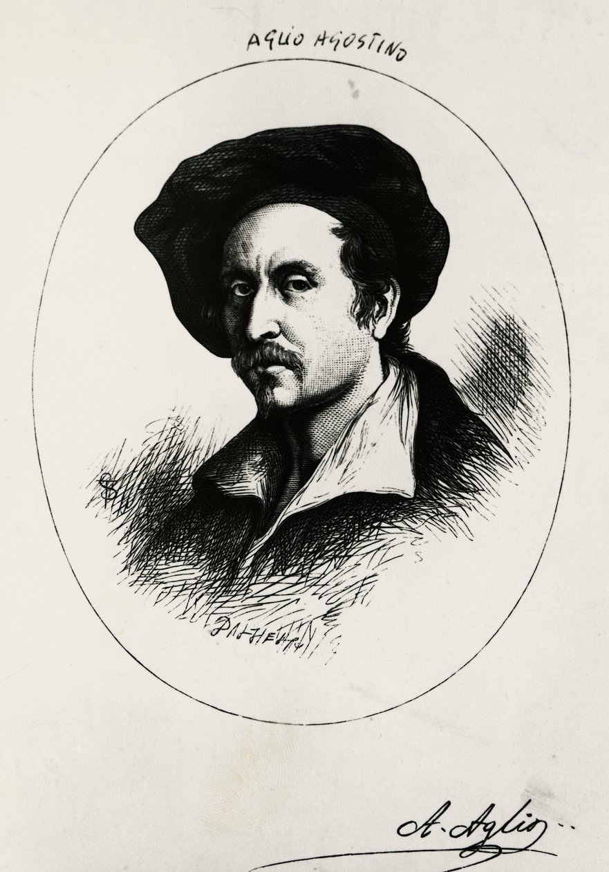 Autoritratto di Agostino Aglio (incisione) da Agostino Aglio