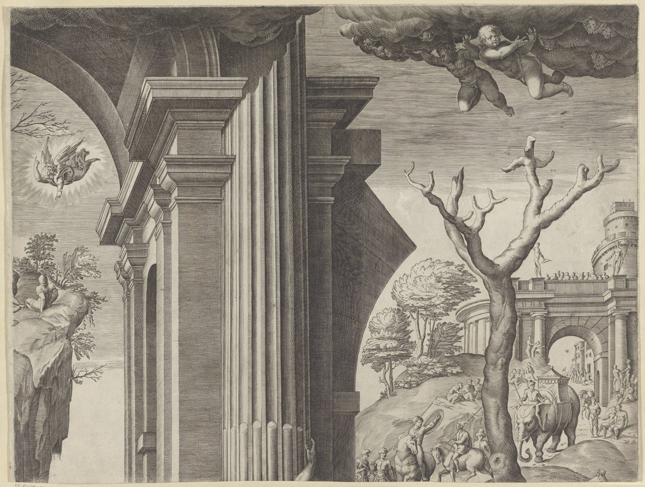 Adorazione dei Magi (parte in alto a destra) da Agostino Carracci