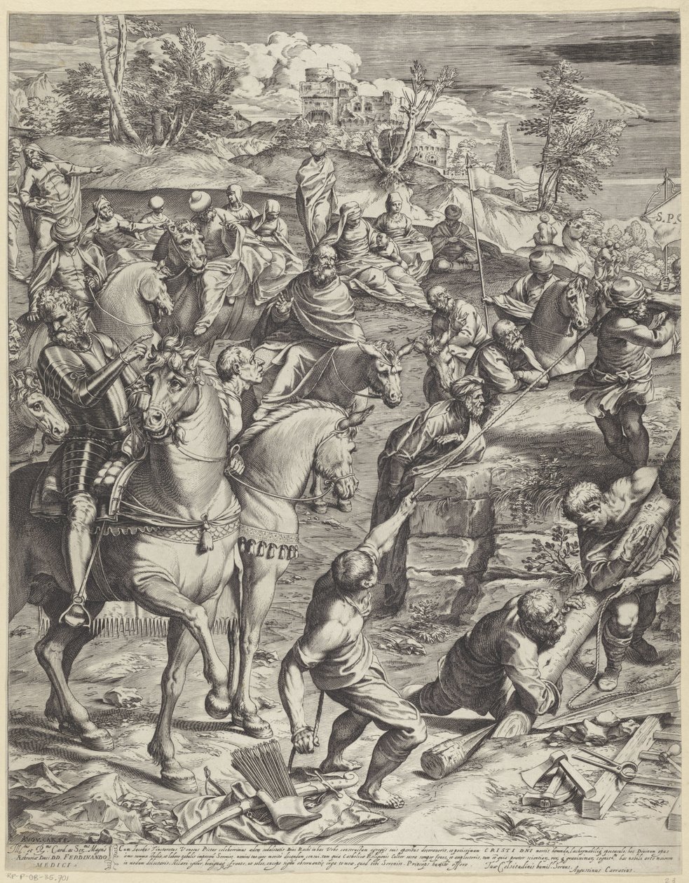 Crocifissione di Cristo (parte sinistra) da Agostino Carracci