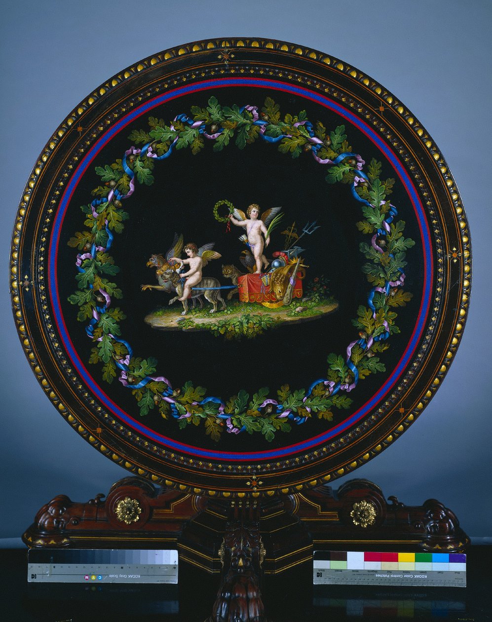 Tavolo Centrale con Top in Micromosaico, "Amore Trionfante" da Agostino Francesangeli