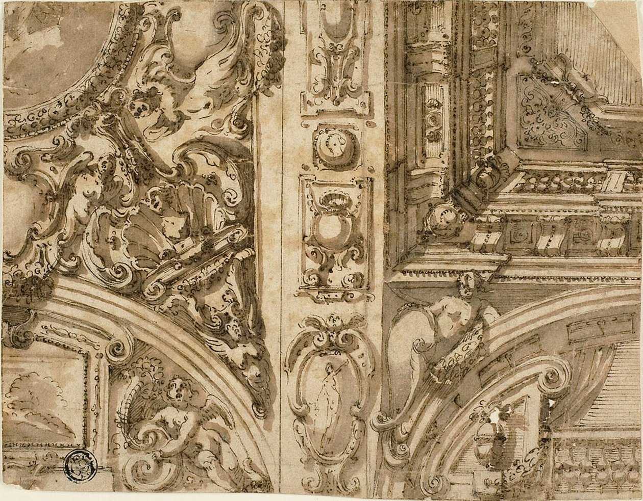 Decorazione del soffitto illusionistica da Agostino Mitelli