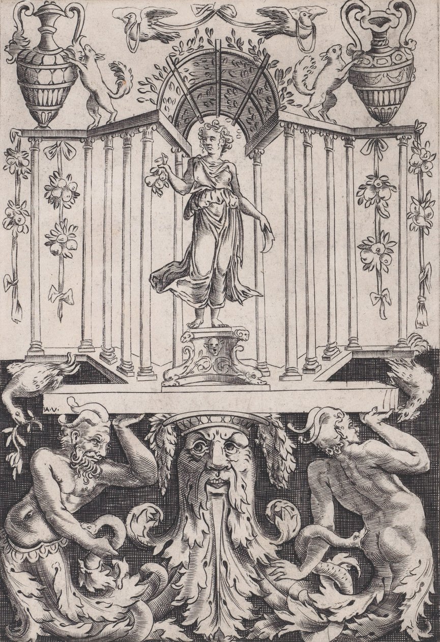 Pannello ornamentale, ca. 1514-36 da Agostino Veneziano