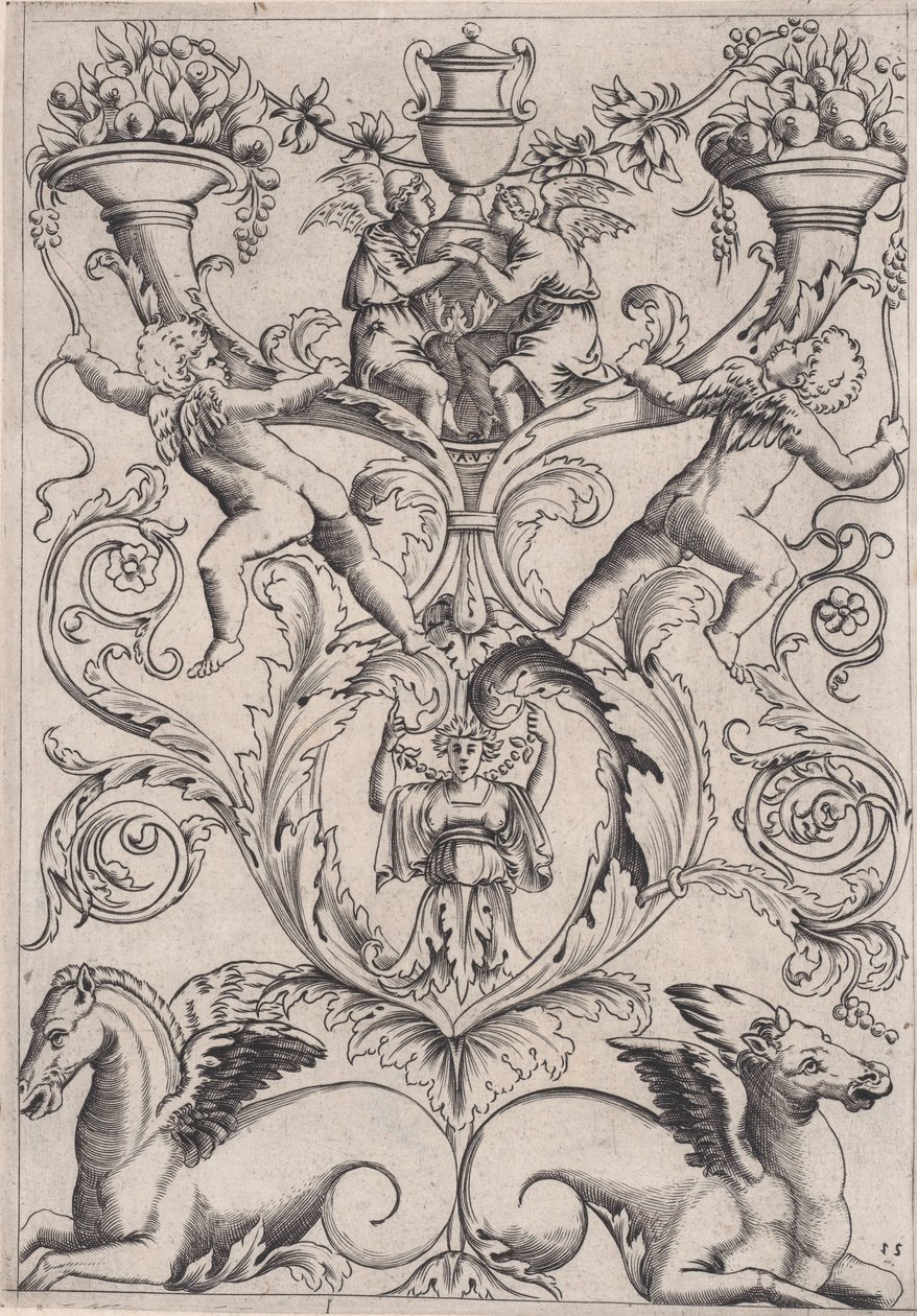 Pannello ornamentale da Agostino Veneziano