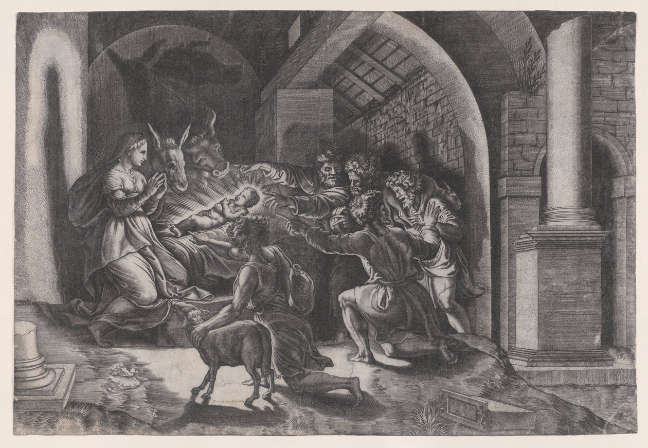 La Natività da Agostino Veneziano