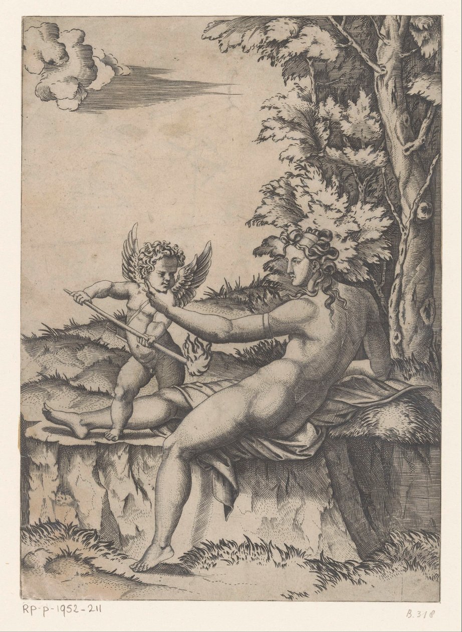 Venere e Amore da Agostino Veneziano