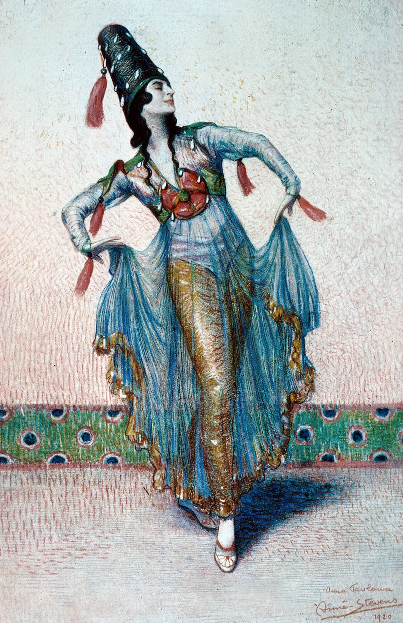 Ritratto di Anna Pavlova Russiandancer da Aimé Stevens