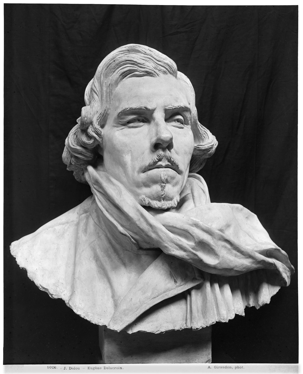 Busto di Eugene Delacroix (1798-1863) (gesso) da Aime Jules Dalou