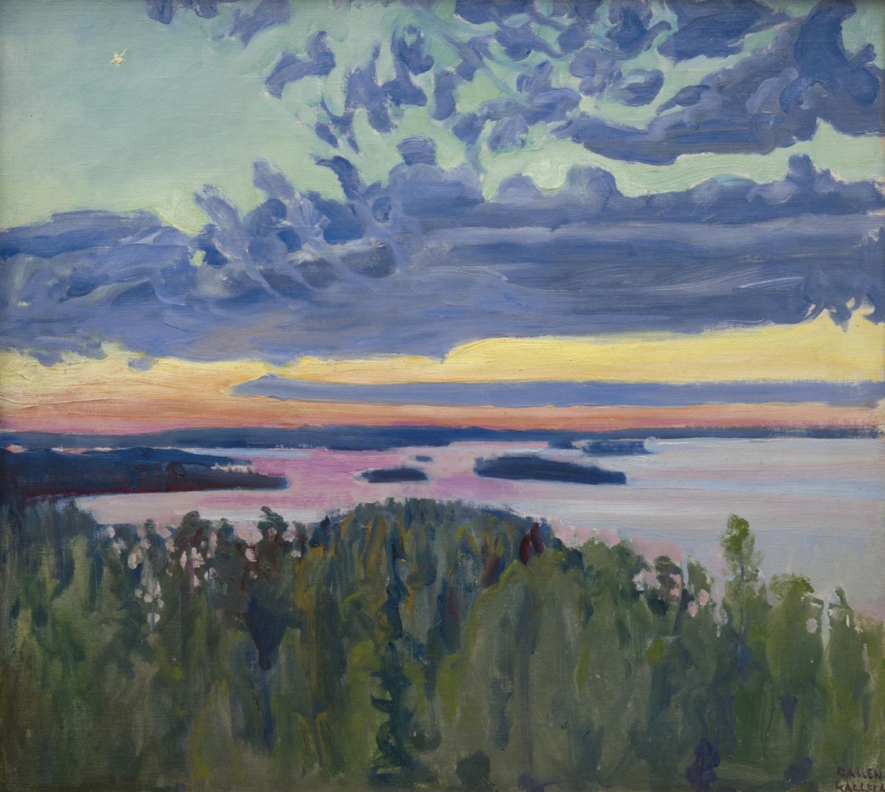 Tramonto su un Lago da Akseli Gallen Kallela