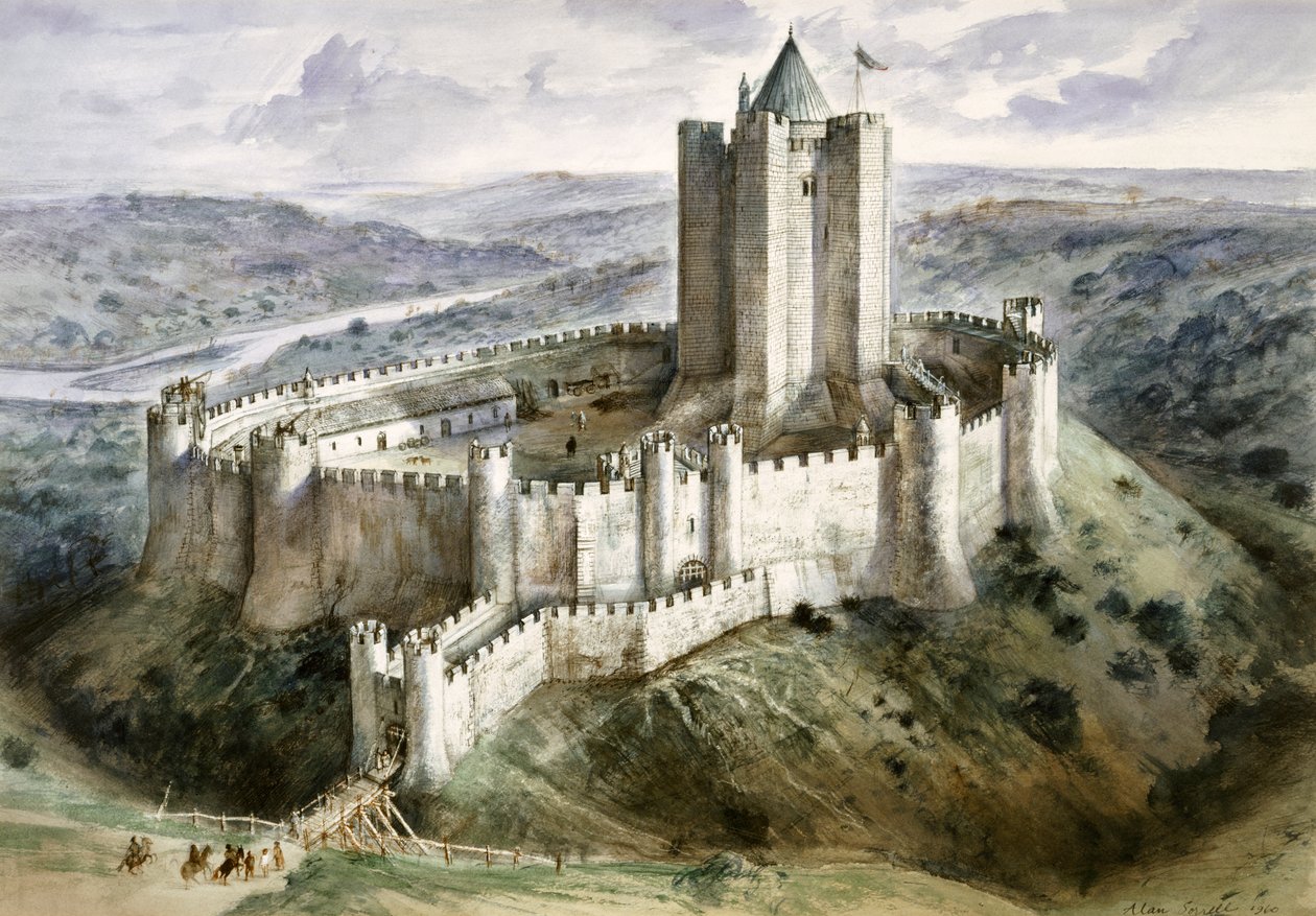 Castello di Conisbrough, XIII secolo, c. 1960 da Alan Ernest Sorrell