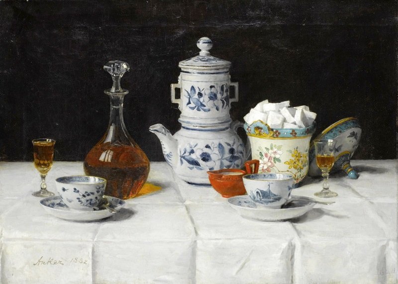 Natura morta con caffè da Albert Anker